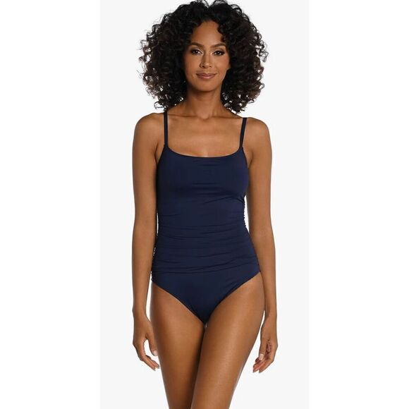 La Blanca Island Goddess Rouched Body Lingerie Mio One Piece Swimsuit - Picture 1 of 6